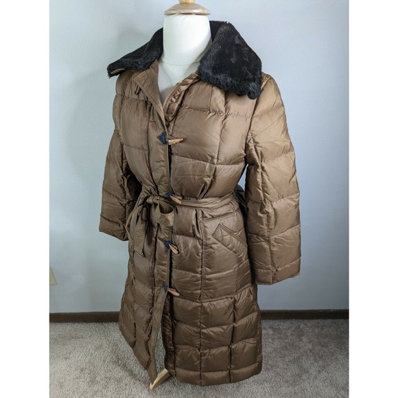 Vintage 70s Pink COMFY Goose Down Puffer Coat w/ Fur Collar - 10